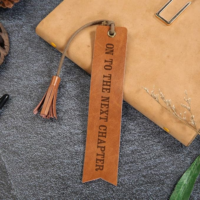 Happy Retirement Leather Bookmark Wedding Reader Leather Bookmark Wedding Party Gift Engraved Wedding Gift Wedding Reader (Happy Retirement)