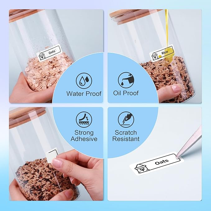 POLONO Genuine P31S Label Maker Tape, Adapted Label Print Paper, 14x40mm(0.55"x1.57"), Label Maker Tape Refill for Home/Office, Compatible with P31S Label Maker, 540 Labels/3 Roll, White