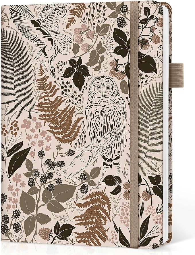 Bullet Dotted Journal Notebook for Women & Men, Hardcover Leather Journal for Writing, A5 Bullet Journaling Notebook for Work & Sketching, Perfect for Office School Home Supplies, 160 Pages, Magical Forest