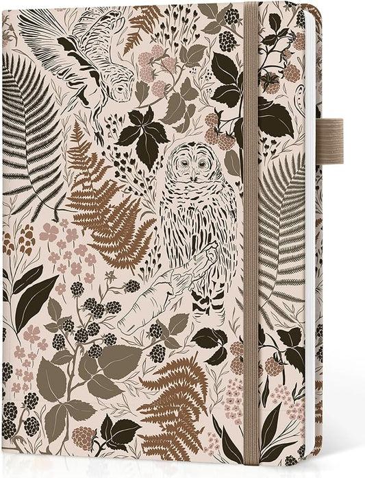Lined Journal Notebook for Women & Men, Hardcover Leather Journal for writing, A5 College Ruled Notebook for Work & Note Taking, Perfect for Office School Home Supplies, 160 Pages, Magical Forest