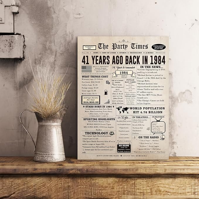 Happy 41st Birthday Card for Women Men, Funny 41 Year Old Birthday Gift Card for Husband Wife Him Her, Retro 41 Bday Decorations Ideas