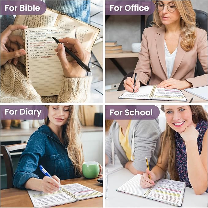 Pretty Cute Lined Spiral Journal Notebook for Women, Aesthetic College Ruled Notebook for Work & Note Taking, A5 Hardcover Journal for Writing, 140 Pages, Lavendar Floral