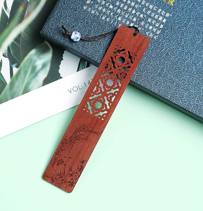 Wooden Bookmark Engraved Book Mark Vintage Style Best Unique Gifts Set for Book Lovers,Women,Men,Teacher,Birthday Present