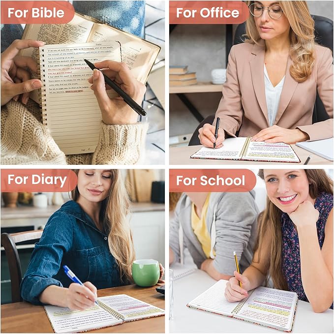 Pretty Cute Lined Spiral Journal Notebook for Women, Aesthetic College Ruled Notebook for Work & Note Taking, A5 Hardcover Journal for Writing, 140 Pages, Retro Weave