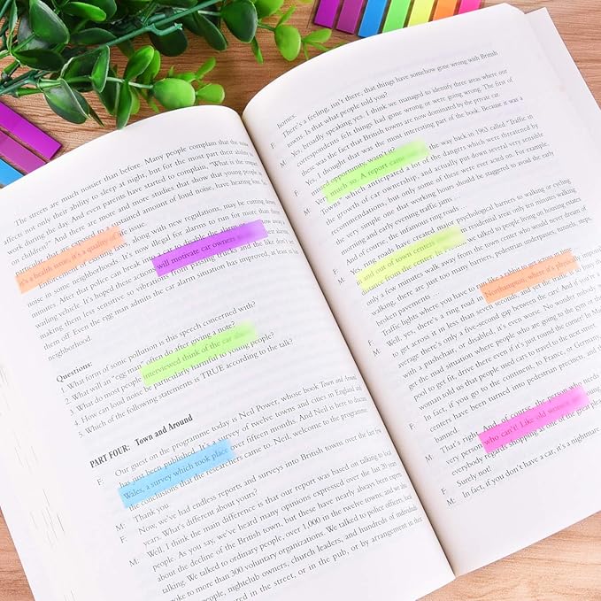 SIQUK 4200 Pieces Flag Tabs Colored Page Markers Sticky Index Tabs Page Flags, 30 Sets 7 Colors