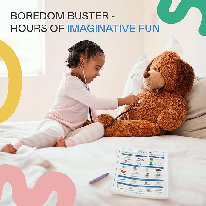 Tiny Expressions Playtime Notepads - 2-Pack Kids Pretend Play Notepads - 40 Pages Order-Taking Restaurant & 40 Pages Doctor Visit Notepad - Waiter and Doctor Imaginative Role Play