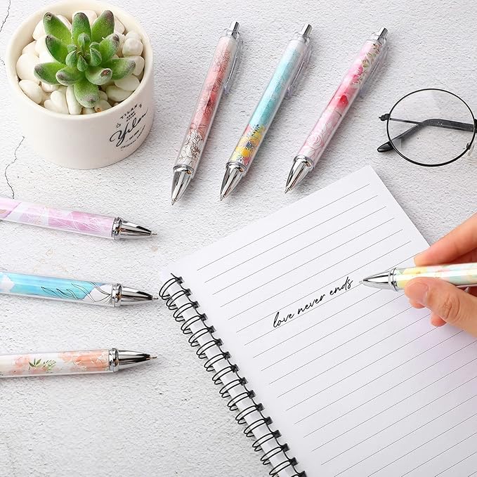 Tinlade 10 Pcs Christian Pens for Women Religious Ink Pens Easter Gifts Inspirational Quotes Bible Verse Ballpoint Funny Office Supplies for Women Men Coworker(Fresh Flower)