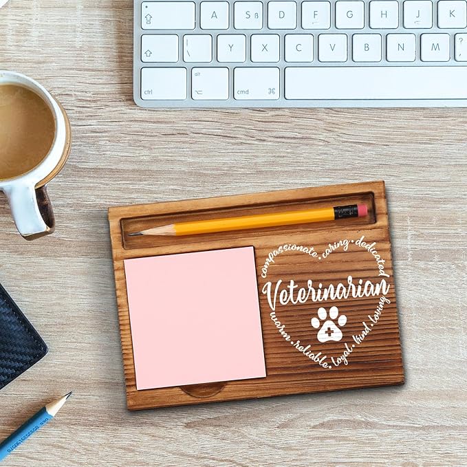 Veterinarian Sticky Note Holder, Veterinarian Thank You Appreciation Gifts for Men, Women, Veterinarian Vet Veterinary Office Desk Self-Stick Note Pad Holders GSH399