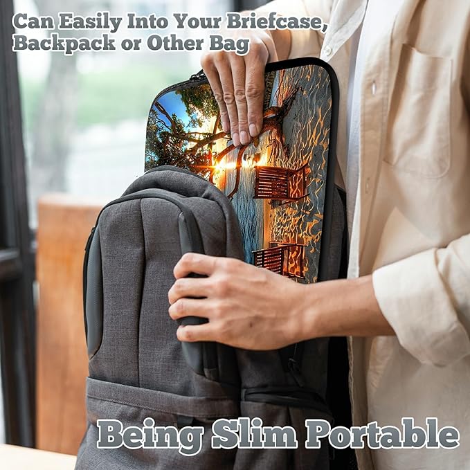 Laptop Sleeve Case Bag 15 inch, Sunset Tree Slim Carrying Case Durable Handbag Travel Laptop Bag for 15 inch MacBook Air M3/M2/15 Pro/Surface Laptop 7/6/5/4/3/ Dell XPS 15 Plus