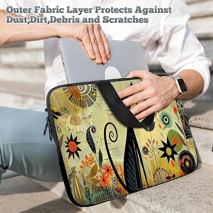 Laptop Sleeve Case Bag 13 inch, Graffiti Cat Slim Carrying Case Durable Handbag Travel Laptop Bag for 13 inch MacBook Air M3/M2/Pro M2/ 13" iPad Pro/Air M4/M2 2024