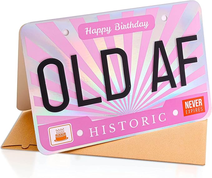 Big 3D Funny Old woman Joke Happy Birthday Greeting Card – Great Happy Bday Gift for Mom, Sister, Wife, Girlfriend | Pop Up Letters | 30th 40th 50th 60th 70th [BIG 9 inch X 6 inch size]