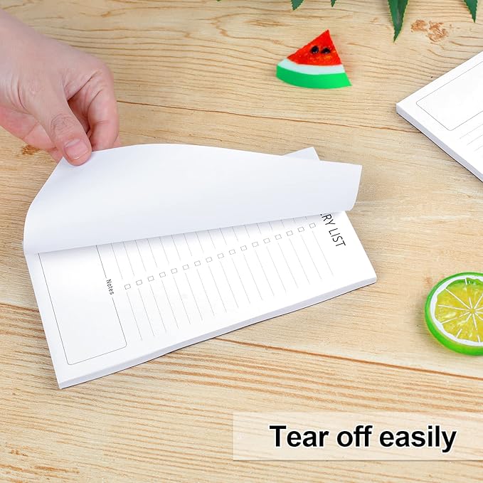 Joyberg Grocery List Magnet Pad for Fridge, 2 Pack Magnetic Notepads for Refrigerator, Magnetic Grocery List Pad for Fridge, Full Magnet Back Shopping Lists, 60 Sheets Per Note Pads