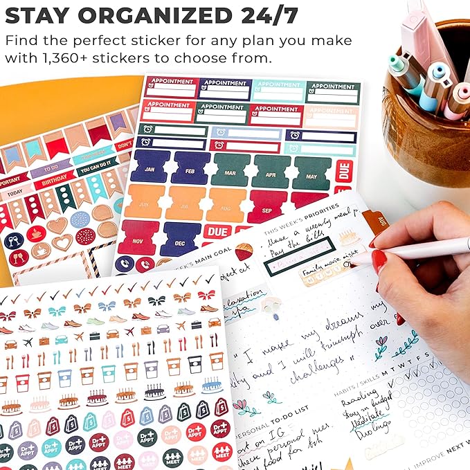 Clever Fox Planner Stickers – Monthly, Weekly & Daily Planner Stickers 14 Sheets Set of 1360+ Unique Stickers by Clever Fox (Value Pack)
