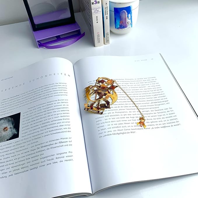 Genshin Impact Chiori Metal Bookmark - Anime Figure Merch with 3D Display Box - Birthday Gifts for Fans Friends Gamer Book Lovers - Zllada
