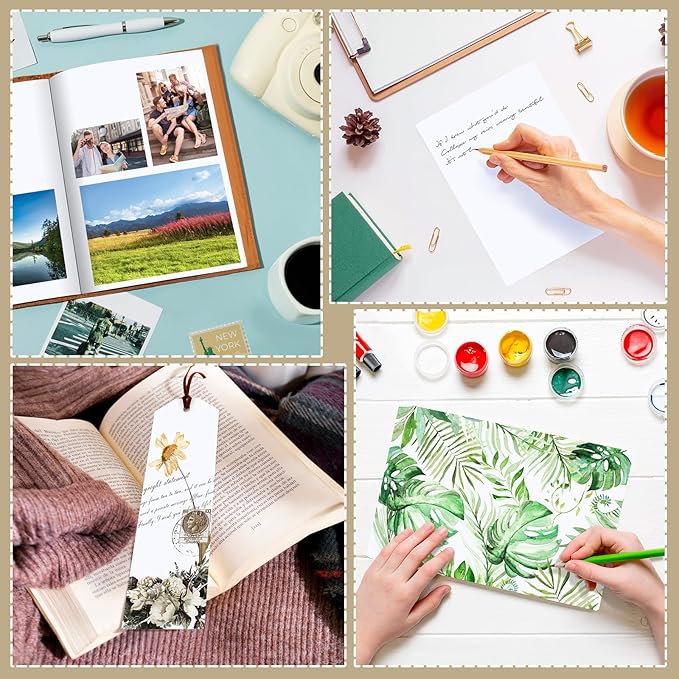 120 Sheets White Cardstock Paper 8.2 x 11.6, 230gsm/85lb Card Stock Paper for Scrapbook, Craft, Cards Making, Menus, Invitations