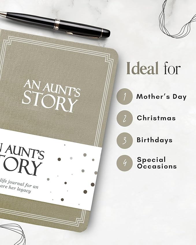 Aunt's Life Story Journal (Hardcover): A Meaningful Keepsake for Aunt to Share Her Journey and Memories, Book Includes 250+ Prompt Questions, Sentimental Gifts Idea, Mother's Day, Birthday & Christmas
