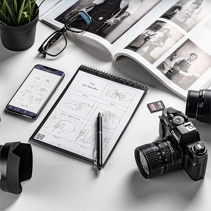 Rocketbook Smart Reusable Notebook, Flip Letter Size Spiral Notebook, Lightspeed Lilac, (8.5" x 11")