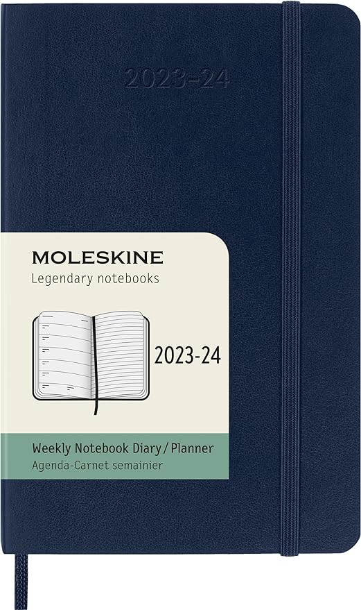 Moleskine Classic 18 Month 2023-2024 Weekly Planner, Soft Cover, Pocket (3.5" x 5.5"), Sapphire Blue