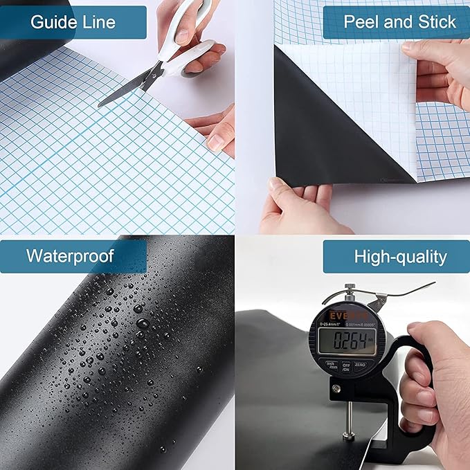 Large Chalkboard Wallpaper Stick and Peel(1.48ft.x9.8ft.) Chalk Board Wall Paper Chalk Paint Removable Renovate Blackboard Sticker with 5 Chalks for Home&Office Wall Board Sign(17.7 * 118Inches)