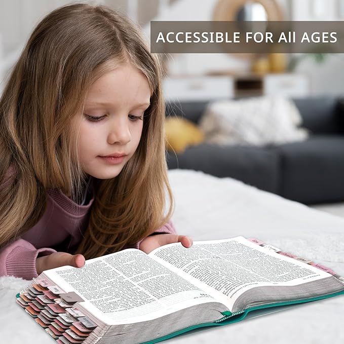 Laminated Bible Tabs for Women & Men - Large Print Tabs for Study Bibles, Boho Theme for Easy Navigation and Quick Reference - Easy-to-Read and Apply Tabs for All Ages-Floral