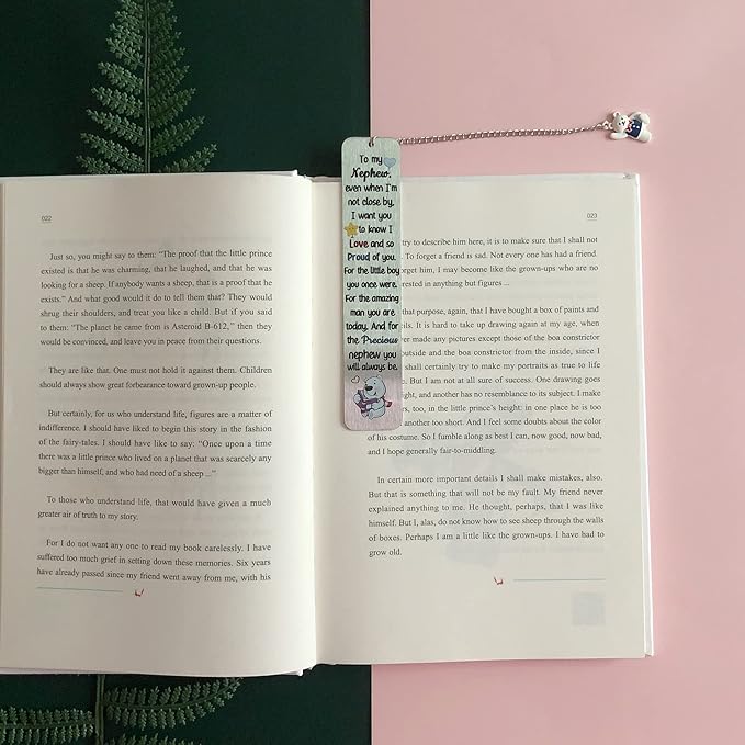 Nephew Bookmarks Birthday Gift Man Christmas Encouragement Bookmark Teens Graduation Distance Farewell Back to School Present Appreciate Reminder Go to University Proud of You Keepsakes Cute Bear