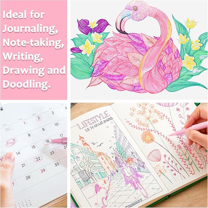 Lelix 30 Colors Felt Tip Pens, Medium Point Pastel Colored Pens, Felt Tip Markers Pens For Journaling, Writing, Note Taking, Planner Coloring, Perfect for Art Office and School Supplies