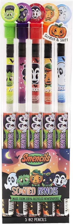 Halloween Smencils - HB #2 Patented Gourmet Scented Pencils, 5 Count, Gifts for Kids, School Supplies, Classroom Rewards