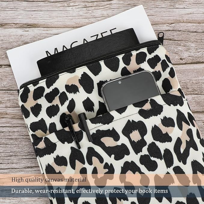 Book Sleeve Book Covers Book Protector Floral Printed with Zipper Washable Fabric for Teen Adult Book Lover Teacher Student(Medium,11 X 8.7 Inch)