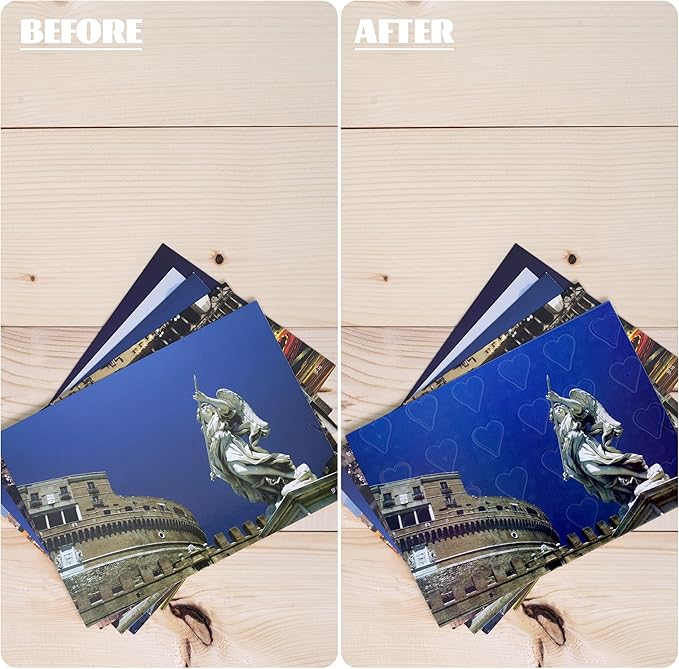 Bylion 2 Types Transparent Holographic Overlay Lamination Vinyl A4 Size Self-Adhesive Laminate Waterproof Vinyl Sticker Paper, 10 Sheets 8.25 x 11.7 Inches