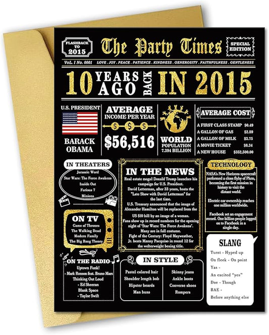 10th Birthday Card, Funny 10th Birthday Decorations for Boy Girl, Happy 10 Year Old Birthday Gift for Son Daughter, Great 10 Birthday Gifts Idea for Him Her