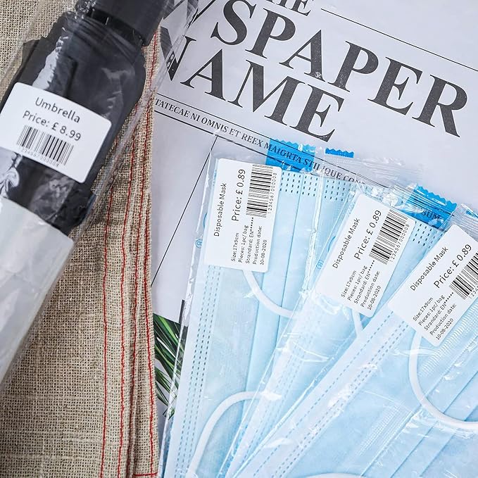 Phomemo [6x230 pcs] Original Labels for M110 M100 M220 M221 M120 M200, 1.97'' x 1.18'' (50x30mm),6 Rolls, 230 Labels/Roll, Square, White, All-Purpose Self-Adhesive Thermal, for Barcode, Name, Address