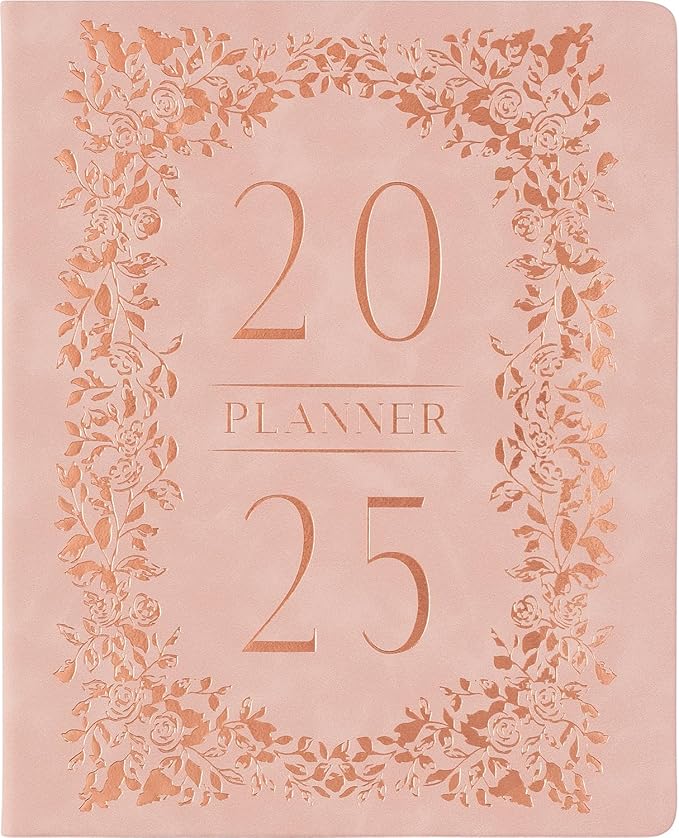 Eccolo 2025 Large Agenda Planner, 12 Month, Yearly, Monthly & Weekly Pages, Habit & Gratitude Tracker (Flexi-Cover - 8 x 10")