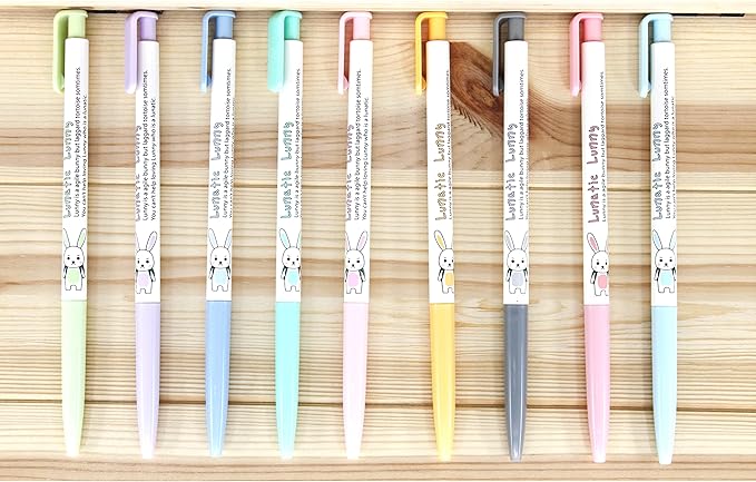 ZEESOON Xeno Lunatic Lunny 0.38mm Slim Ball Point Pen Dozen Box 12 Pcs, Made in Korea (Red 12pcs)