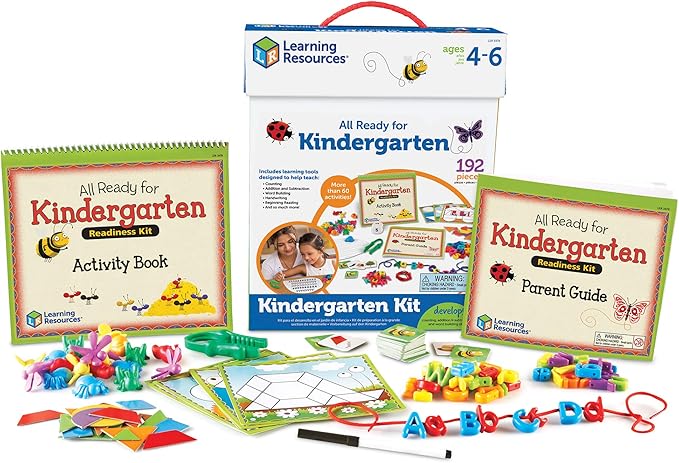 Learning Resources All Ready for Kindergarten Readiness Kit for Kids Ages 4+ Learning Activities for Kids, Kindergartner Prep Materials, Homeschool Supplies