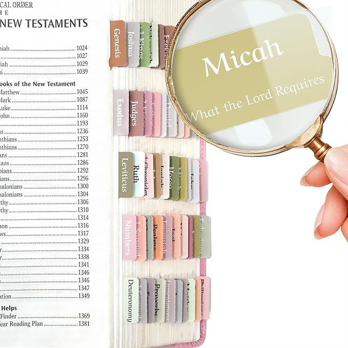 Bible Tabs for Study Bible, New & Old Testament Tabs Matte Laminated Bible Book Tabs Bible Journaling Supplies for Women(Large Print, Easy to Read) (Boho)