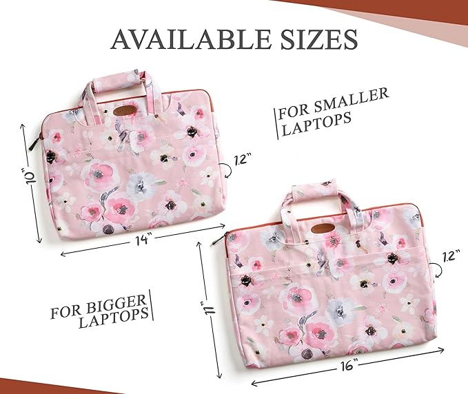 Maison d'Hermine Laptop Bag upto 13.5 inch Stain and water repellent Cotton canvas - Romantic Poppy