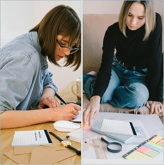 12 Pack Small Notepad, 3 x 5 Inch Ultra Quality Note Pads, Server Lined Papers and Desk Notepads for Office Supplies, Writing and Memo pads 30 Sheets Each