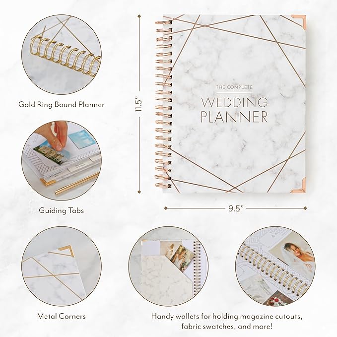 Your Perfect Day Wedding Planner for Bride - Wedding Planning Book and Organizer, Bridal Wedding Planner Book & Binder with Wedding Countdown Calendar (MARBLED)