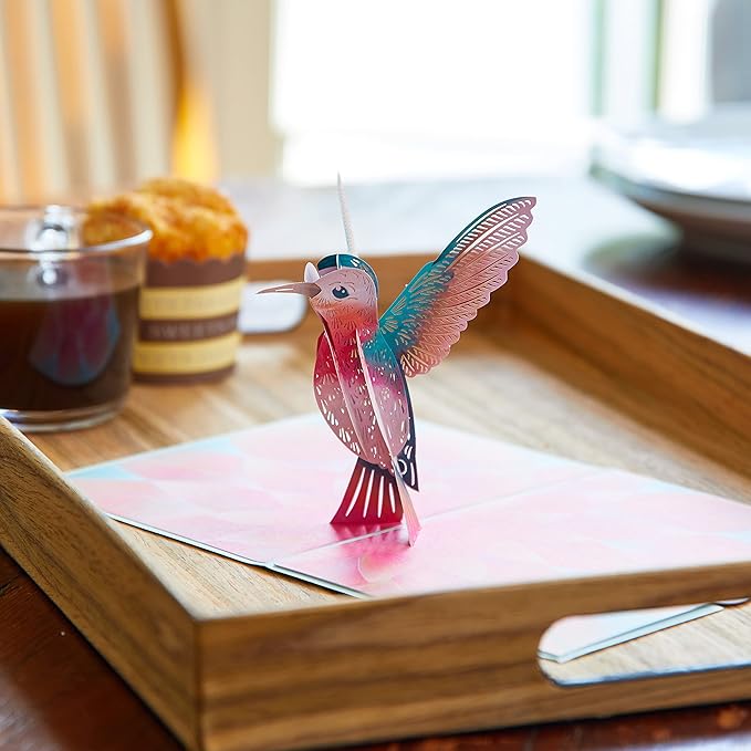 Lovepop Everyday Pop-Up Card for Her, Him, Girls, Boys - 3D Love Greeting Cards - Lovely Hummingbird - 5" x 7" - Blank Note Card & Envelope Included