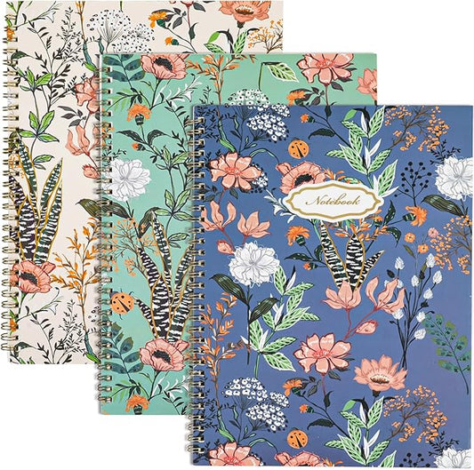 LABUK 3 Pack Spiral Notebook College Ruled Notebook 120 Pages A4 Aesthetic Journaling Notebooks for Work School Office Home, 8.5 x 11 Inches Notebooks for Valentine Gifts