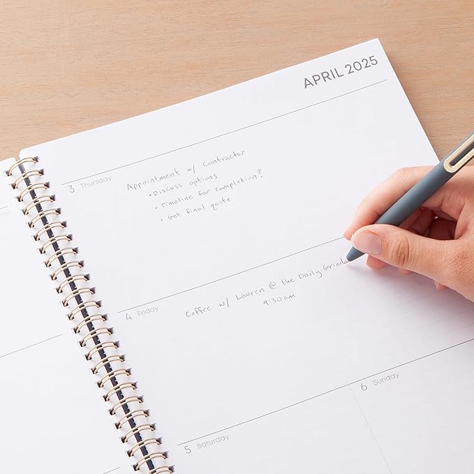 Blue Sky 2025 Weekly and Monthly Planner Calendar, January 2025 - December 2025, 8.5" x 11", Flexible Frosted Cover, Laminated Tabs, Wirebound, Storage Pocket, Bakah Blue