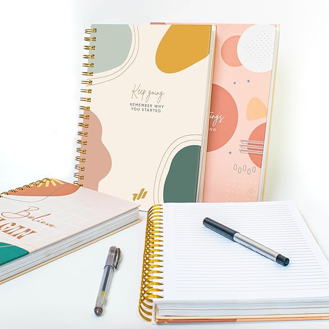 Journals for Writing, 300 Thick Pages, 10.25" X 7.25, Large Hardcover College Ruled Spiral Notebook, Perfect for Note taking, Journaling