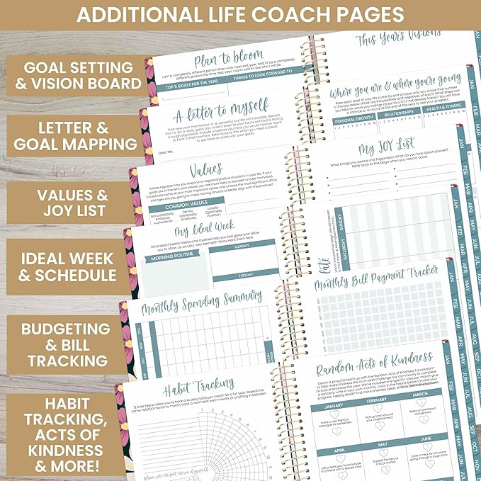 bloom daily planners 2025 Calendar Year Day Planner (January 2025 - December 2025) - 5.5” x 8.25” - Weekly/Monthly Agenda Organizer Book with Stickers & Bookmark - Blooming Wildly