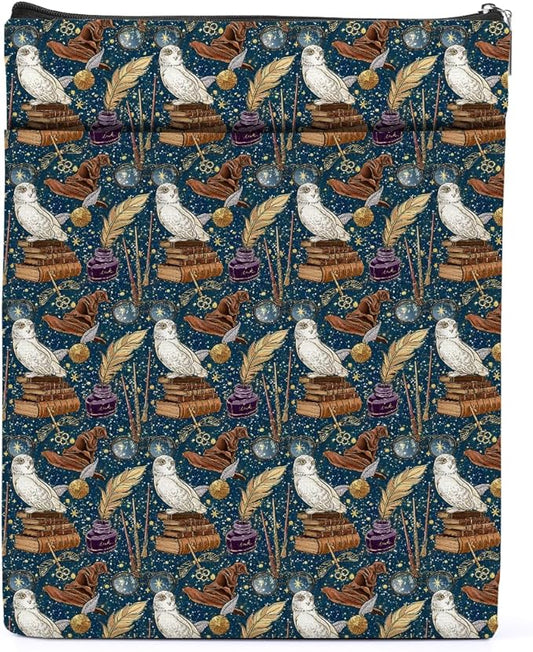 Magic Stuff Magic Owl Book Sleeve Book Cover Book Lovers Gifts Book Club Gifts Wizard Book Protector Book Gifts for Readers Women Magic Movie Fans Bibliophile Bookworm Niece Graduation Birthday Gifts