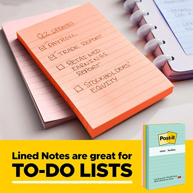 Post-it Notes, 3 in x 5 in, 5 Sticky Notes Pads, 100 Sheets per Pad, Poptimistic Collection, School Supplies and Oﬃce Products, The Original Post-it Note