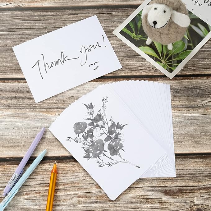 50 Sheets Blank Cardstock Paper 250 GSM Thick Heavy Cards Stock for DIY Art Projects, Card Making, Postcards, Greeting Cards, Birthday Party, Wedding Invitation (White, 4x6 inches)