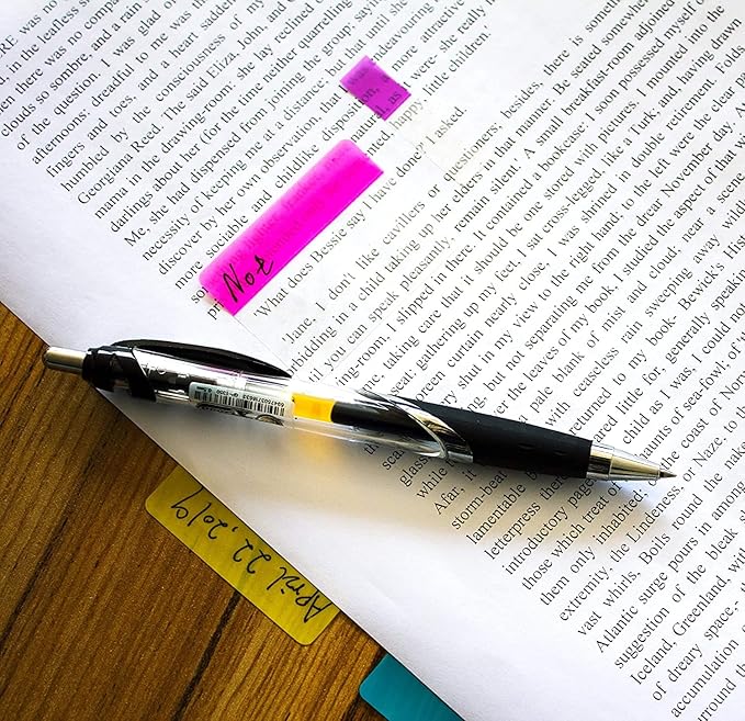 ELII 300 Pcs Tabs 2 Inch Sticky Index Tabs,Colorful Tabs for Notebooks,Writable and Transparent Book Tabs Page Tabs Colored Page Markers, Tabs for Books, Notebook Tabs, Tabs for Annotating Books