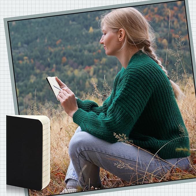 Outus 15 Pcs Mini Pocket Notebook 2.5" x 4" Small Journal Kraft Paper Notepads Bulk Softcover Pocket Notepad Memo Diary Subject Notebooks for Traveler Worker(Black,Lined Style)