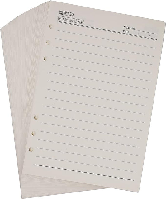 SAYEEC A5 Refill Paper Loose Leaf Lined Paper for A5 Planner Organizer 6 Holes Ring Binder Planner for Journals Notebooks Diaries Inserts, 80 Sheets