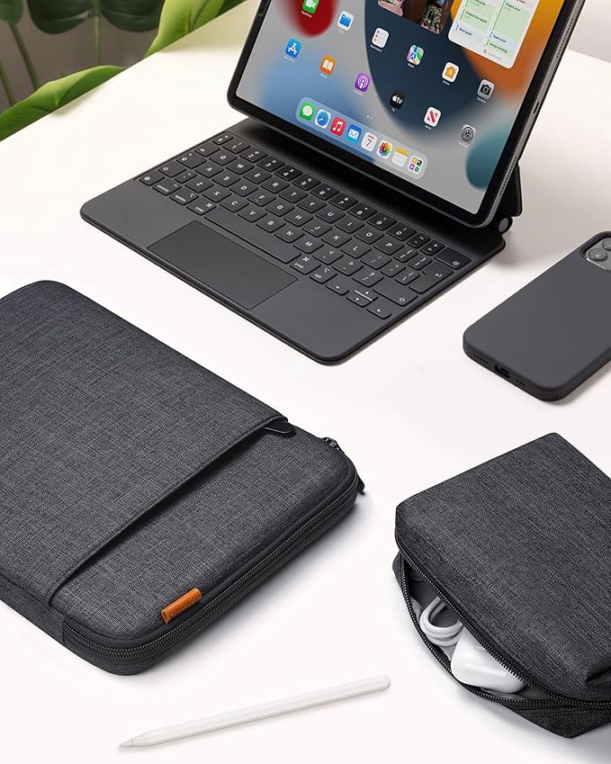 Inateck 360° Protective Laptop Bag with Accessory Bag, Compatible with 15-inch MacBook Air M3 M2 2023-2024, Black Gray